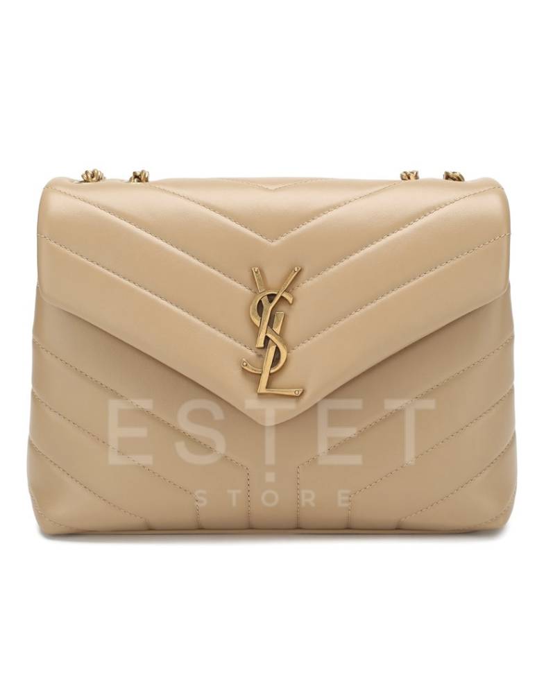 Сумка Saint Laurent Monogram Loulou Small Бежевая
