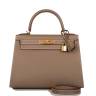 Сумка Hermes Kelly Sellier 28 Etoupe Epsom Темно-коричневая