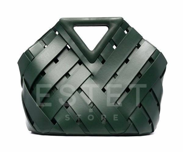 Сумка Bottega Veneta Point Basket Зеленая