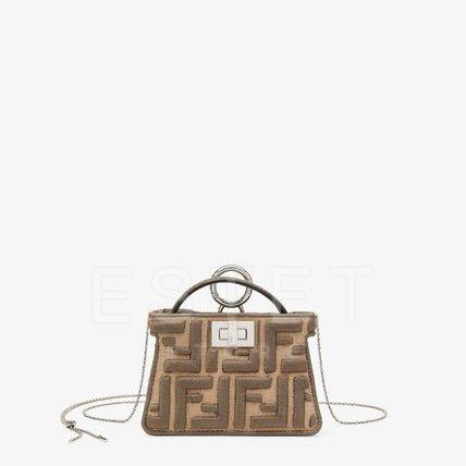 Сумка Fendi Peekaboo Iconic Mini Темно-серая