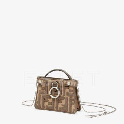 Сумка Fendi Peekaboo Iconic Mini Темно-серая
