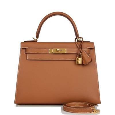 Сумка Hermes Kelly Sellier 28 Gold Madame Коричневая