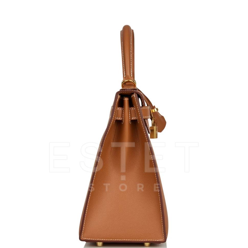 Сумка Hermes Kelly Sellier 28 Gold Madame Коричневая