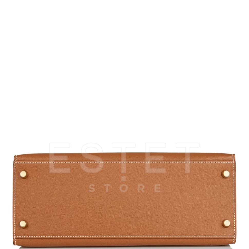 Сумка Hermes Kelly Sellier 28 Gold Madame Коричневая