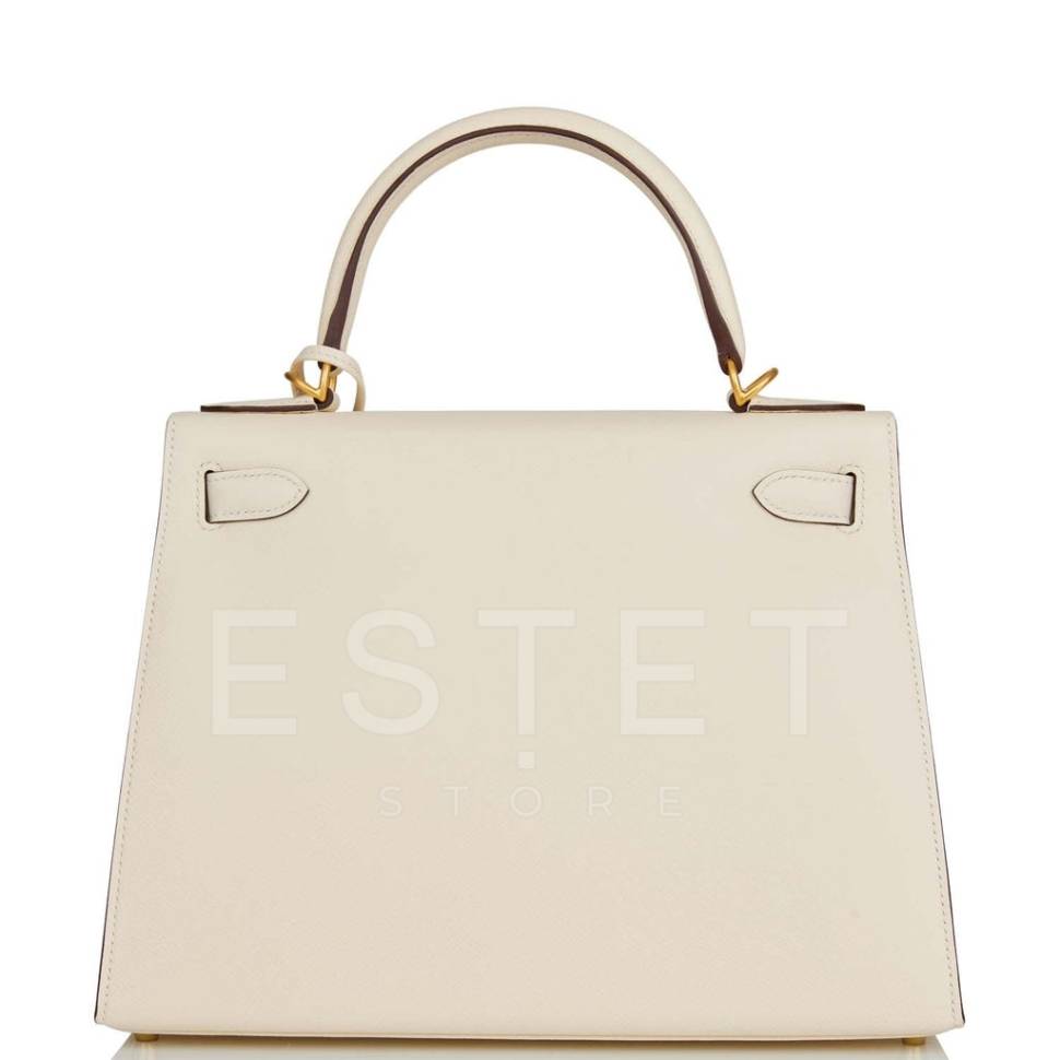 Сумка Hermes Kelly Sellier 28 Nata Verso Epsom Белая