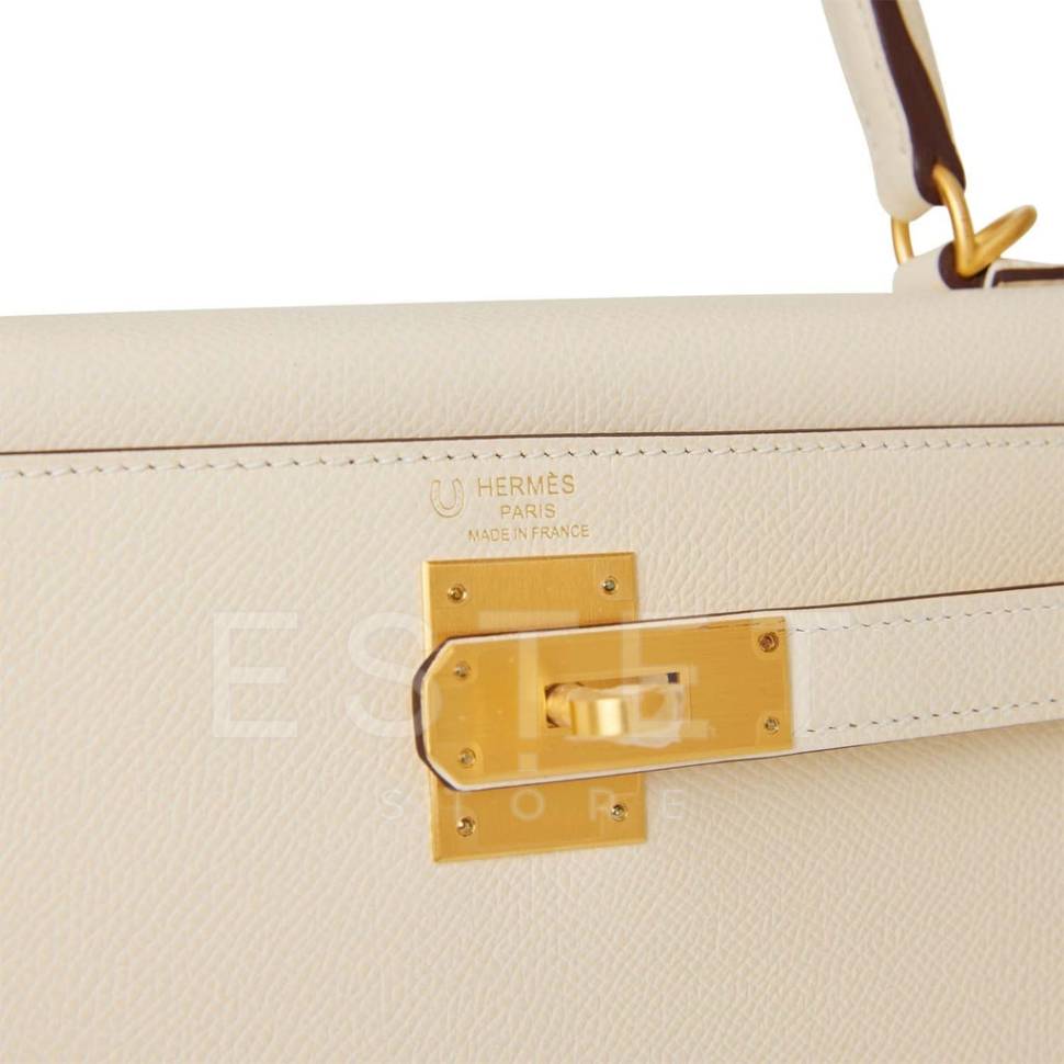 Сумка Hermes Kelly Sellier 28 Nata Verso Epsom Белая