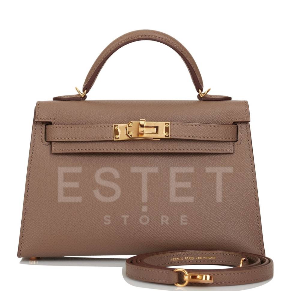 Сумка Hermes Kelly Sellier 20 Etoupe Светло-коричневая