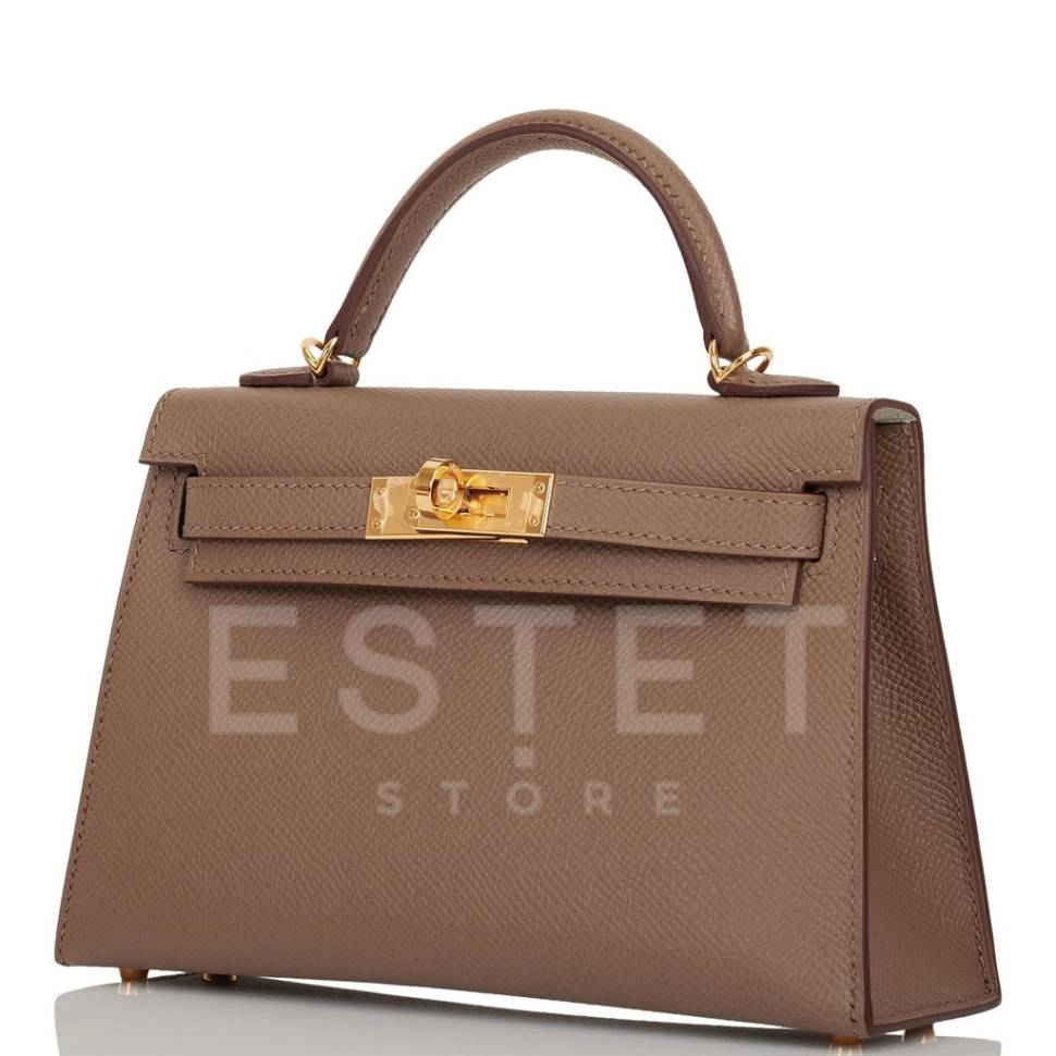 Сумка Hermes Kelly Sellier 20 Etoupe Светло-коричневая