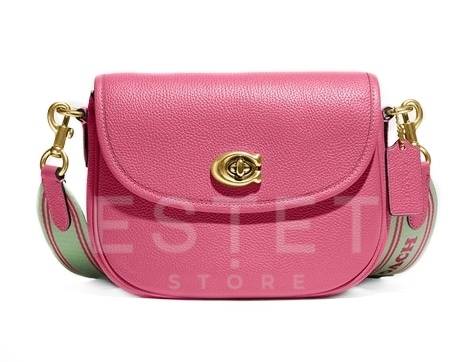 Сумка Coach Willow Saddle Розовая