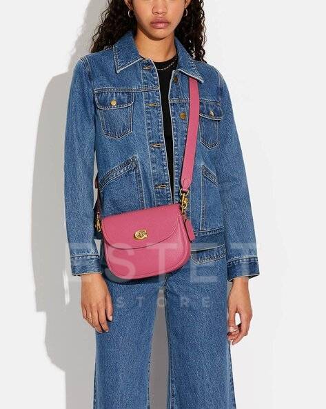 Сумка Coach Willow Saddle Розовая