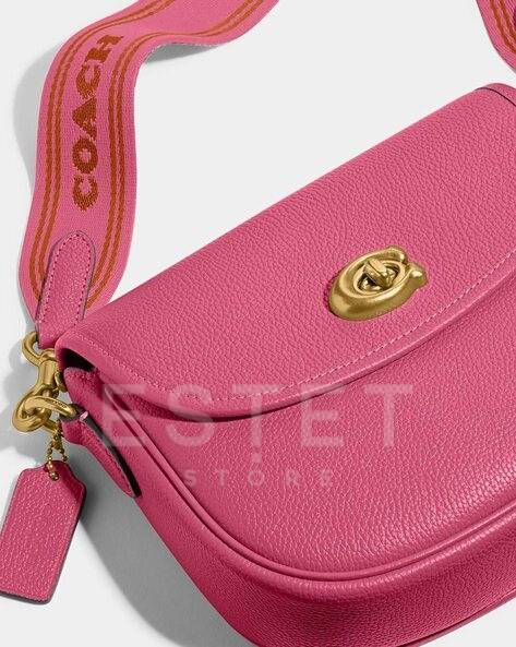 Сумка Coach Willow Saddle Розовая