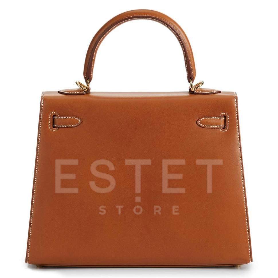 Сумка Hermes Kelly Sellier 25 Fauve Barenia Gold Hardware Коричневая