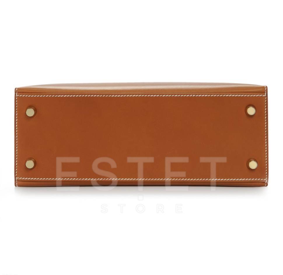 Сумка Hermes Kelly Sellier 25 Fauve Barenia Gold Hardware Коричневая