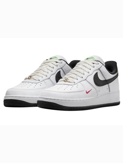 Кроссовки Nike Air Force 1 Low Just Do It White Black Green Белые