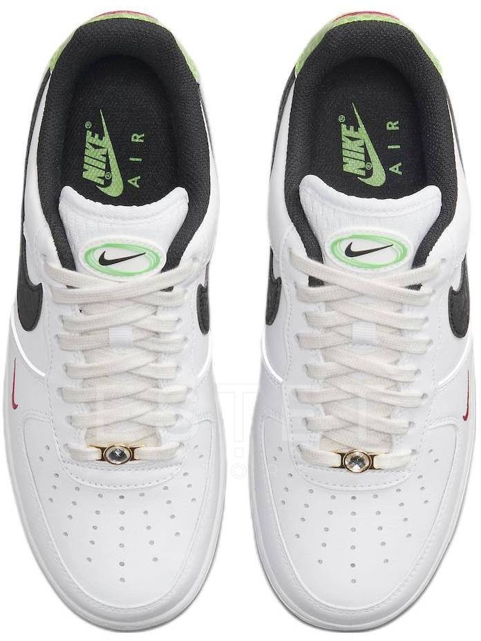Кроссовки Nike Air Force 1 Low Just Do It White Black Green Белые