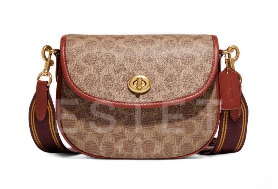 Сумка Coach Willow Saddle Коричневая