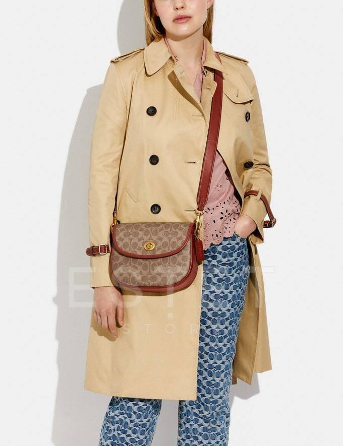 Сумка Coach Willow Saddle Коричневая