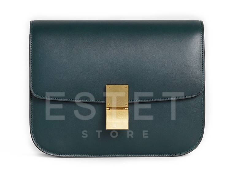 Сумка Celine Teen Classic Bag In Box Темно-зеленая