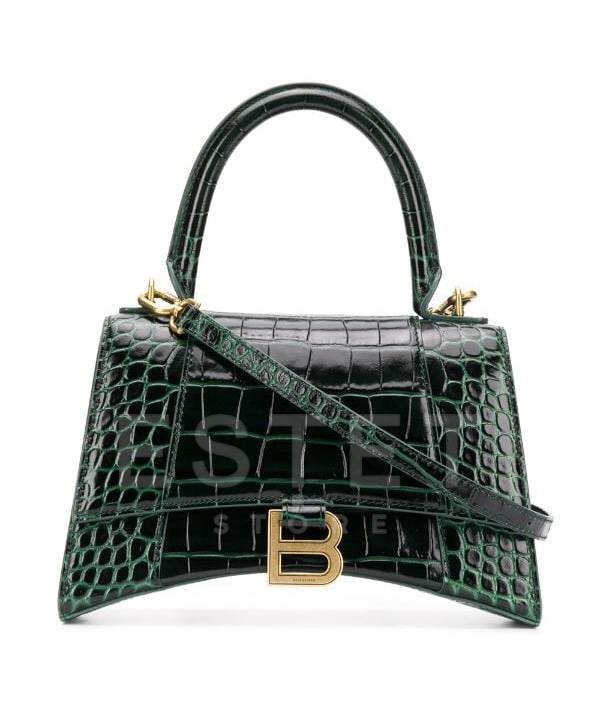 Сумка Balenciaga Hourglass Xs Темно-зеленая