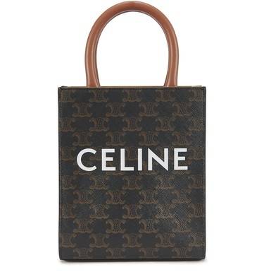 Сумка Celine Triomphe Mini Cabas Темно-коричневая