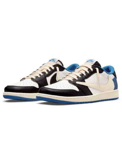 Кроссовки Nike Air Jordan 1 Low Travis Scott X Fragment Белые