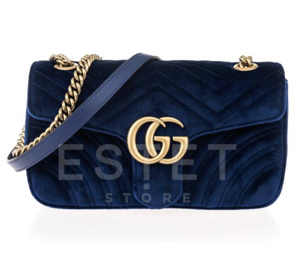 Сумка Gucci Gg Marmont Темно-синяя