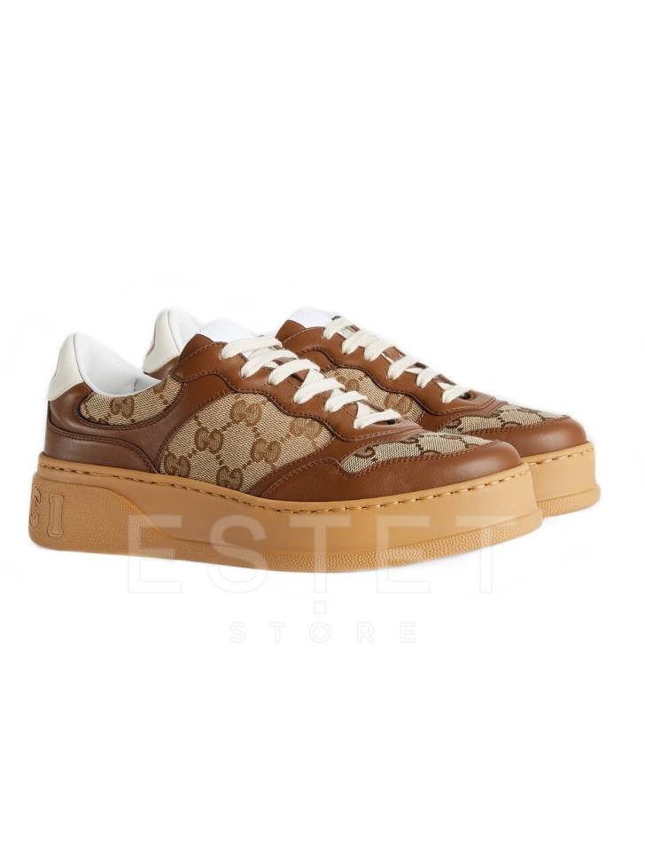 Кроссовки Gucci Gg Коричнево-бежевые