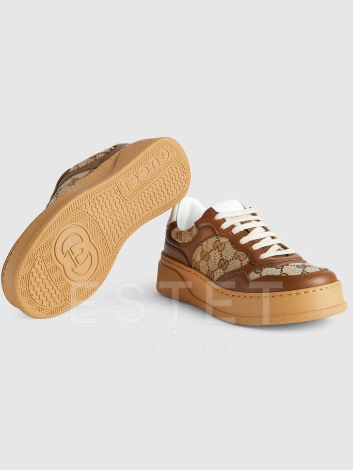 Кроссовки Gucci Gg Коричнево-бежевые